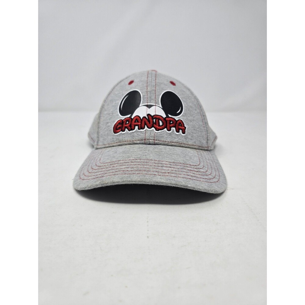 Disney Mickey Mouse Grandpa Gray Jersey Adjustable Baseball Cap Hat Size Adult